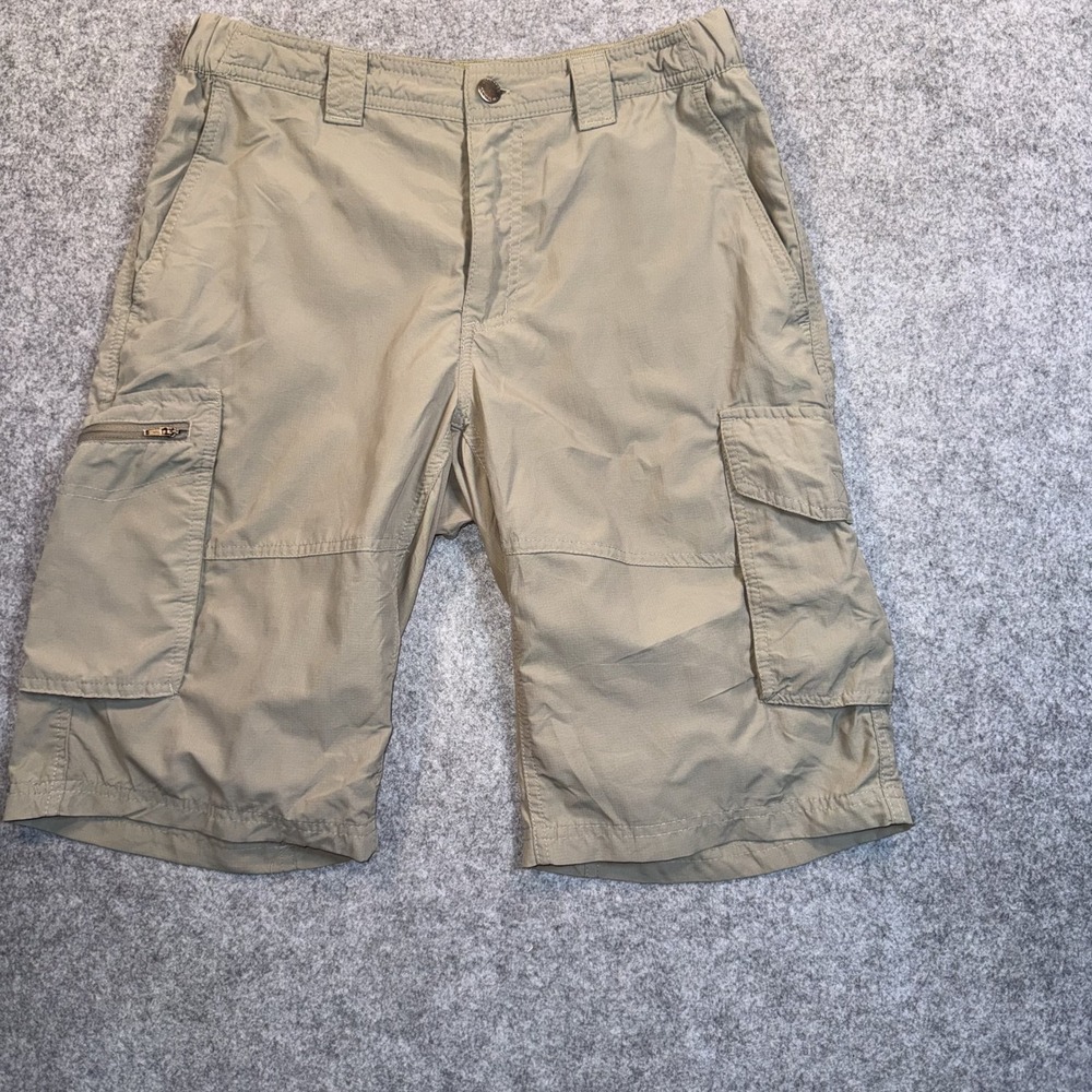 Columbia Silver Ridge Cargo Shorts 30 Tan Khaki Nylon Hiking Outdoors